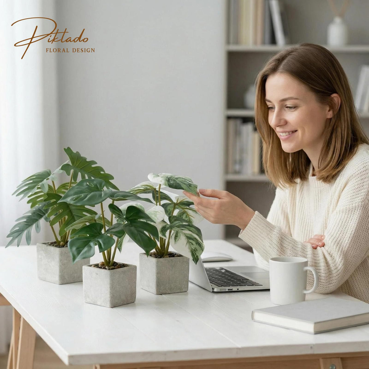 3‐Pack Small Artificial Potted Plants, Mini Fake Plants for Desk Shelf