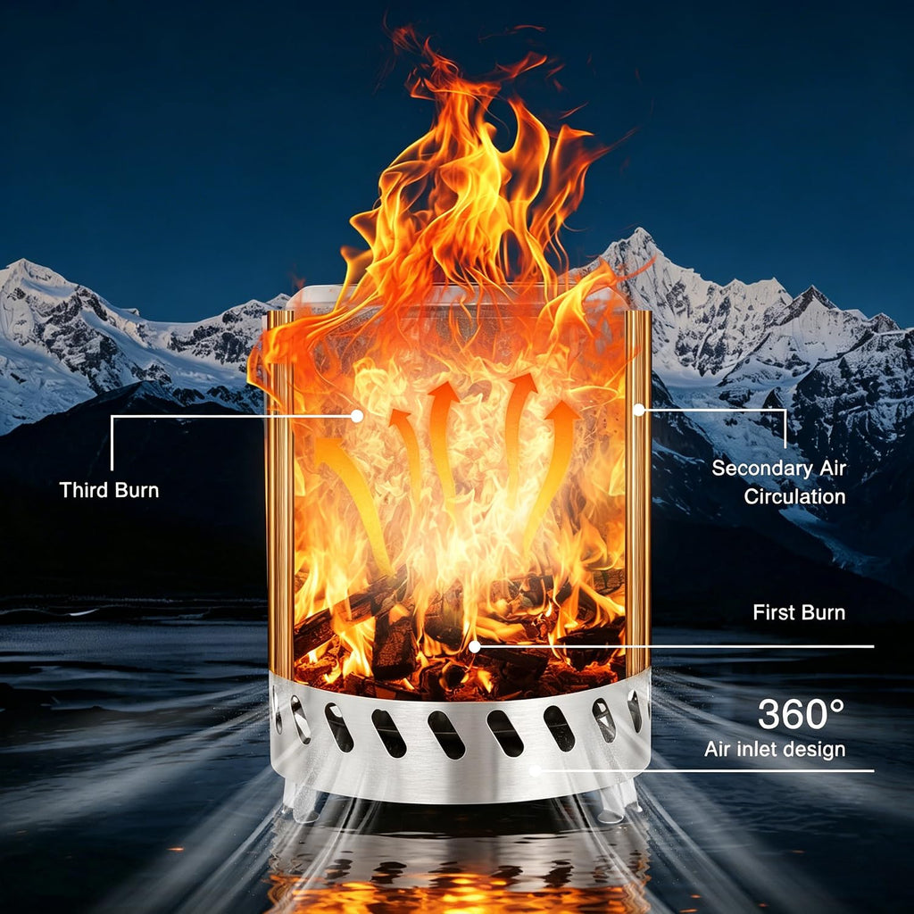 7-Inch Tabletop Smokeless Outdoor Fire Pit with Stand, Portable