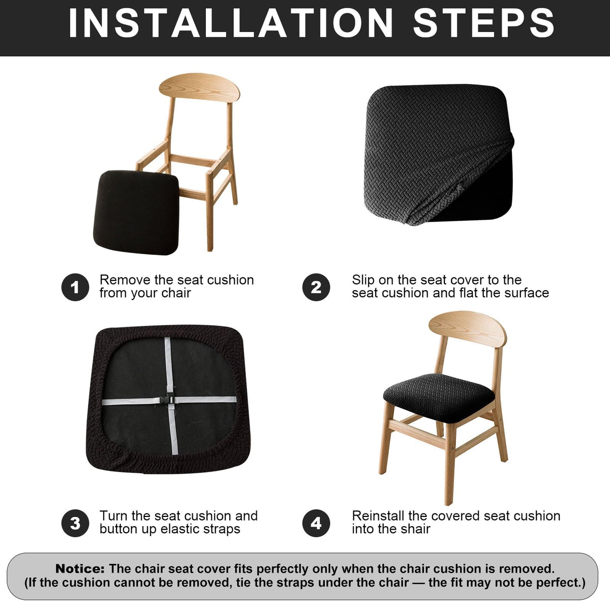 Waterproof Seat Covers Chair Cover Set of 6