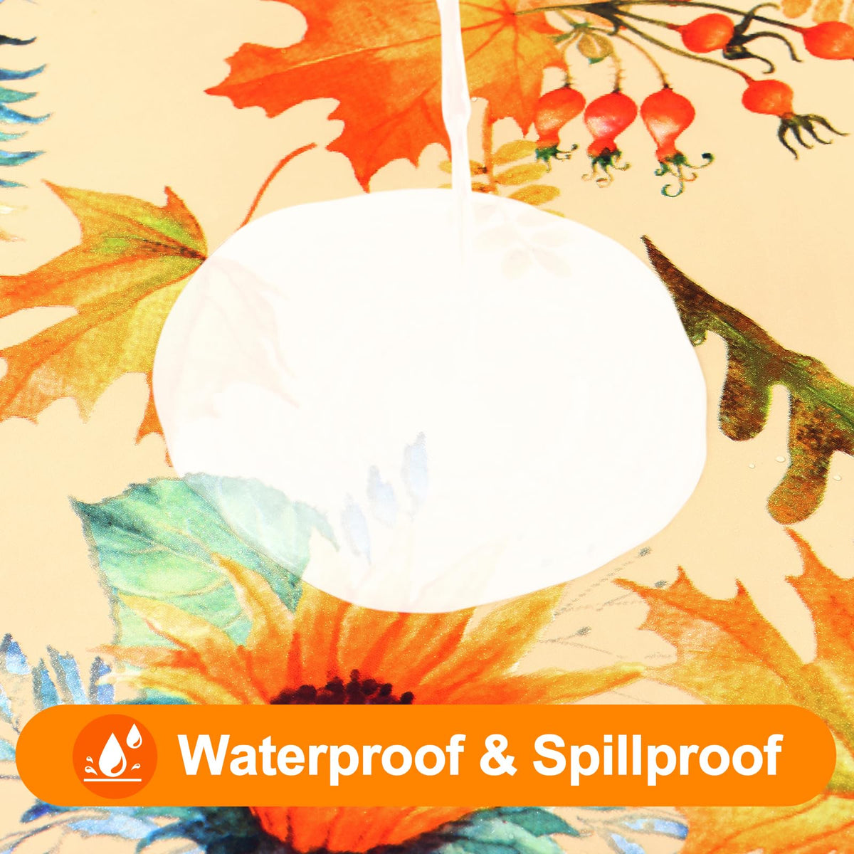 Thanksgiving Table Cloth, Plastic Table Cover for 8FT Tables