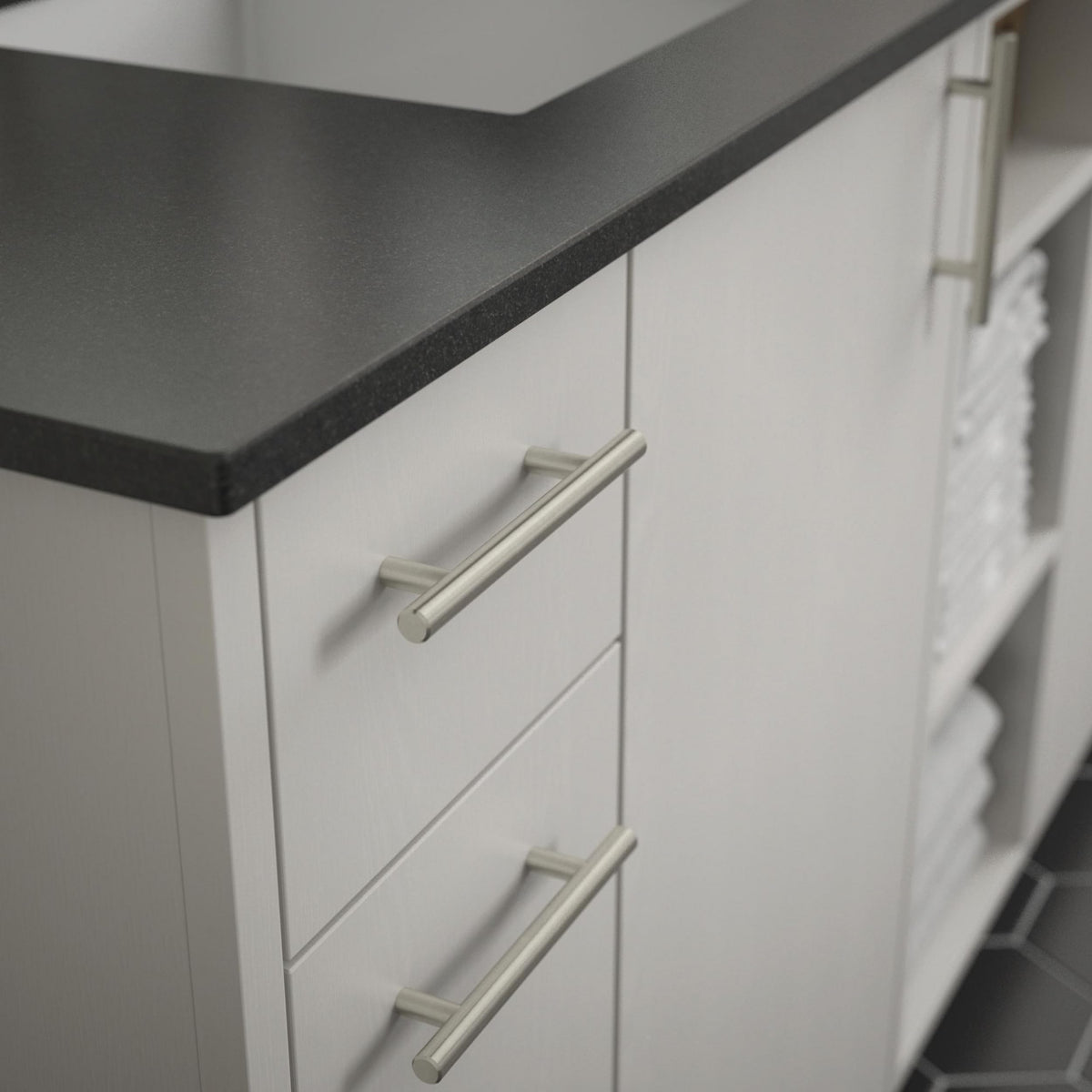 10-Pack) - Stainless Steel Cabinet Handles, 4 Inch Hole Center, Modern Pulls for Drawers, Kitchen Cabinet Door