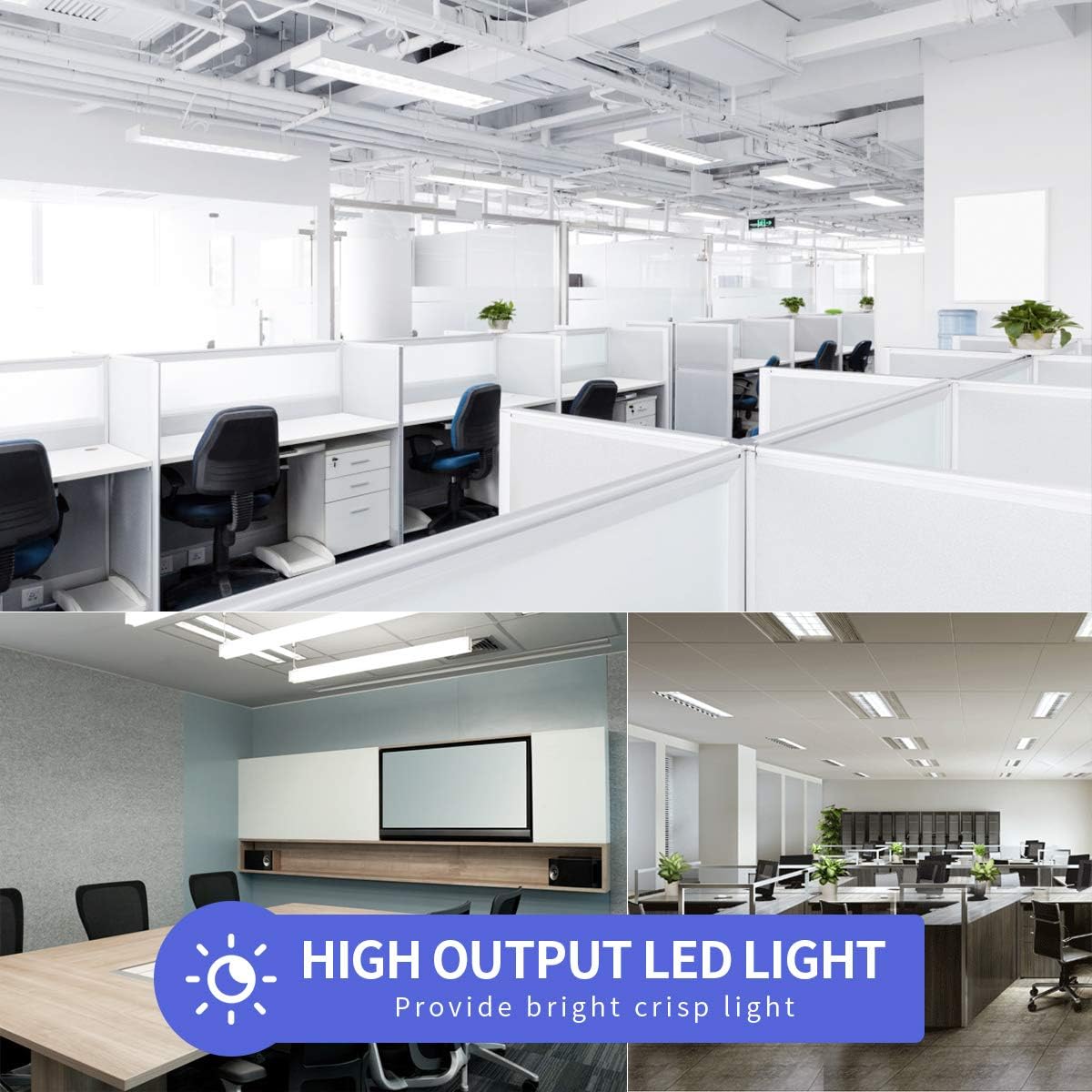 8FT LED Bulbs, V Shaped Dual Row Clear Cover 65W 6000K Cold White T8 8FT LED Tube Light with R17D Rotatable