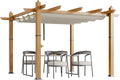 10x10 Ft Outdoor Retractable Pergola Aluminium Pergola Canopy with Adjustable Roof