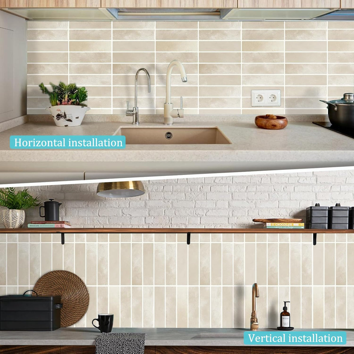 10 Pack Peel and Stick Backsplash Tiles, Waterproof 3D Stickers