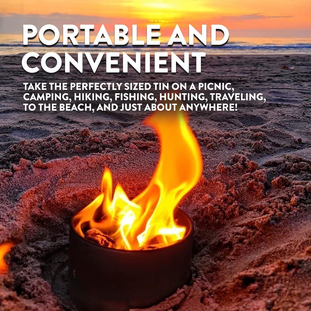 Portable Fire Pit - Mini Fire Pit, Table Top Firepit, No Wood, No Embers, 3-5 Hours of Burn Time - Food Safe for