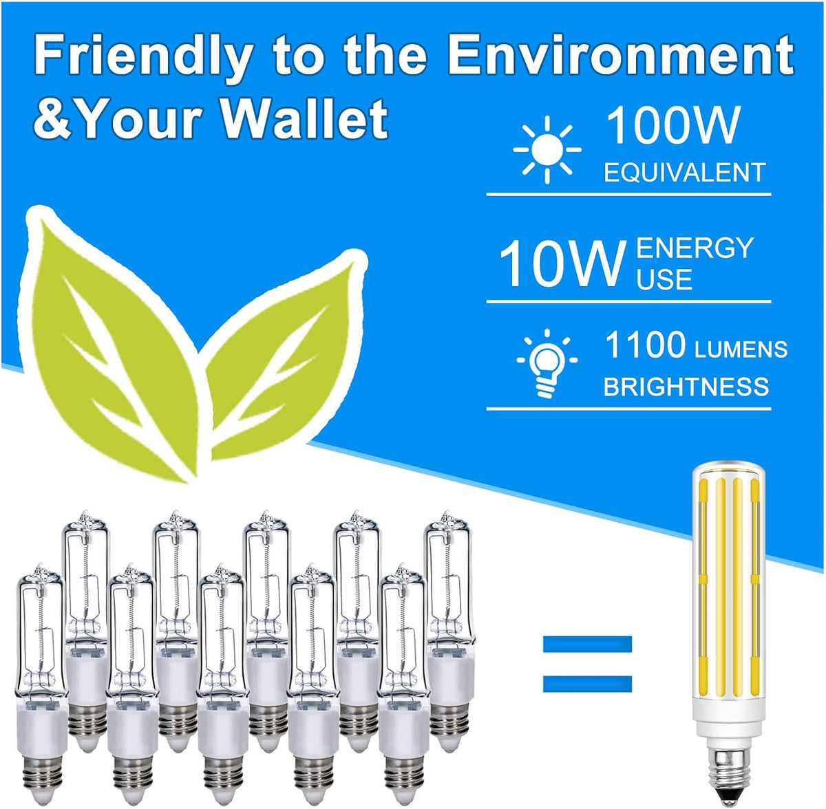 E11 LED Bulb 10W 4000K Dimmable 100W Halogen Equivalent