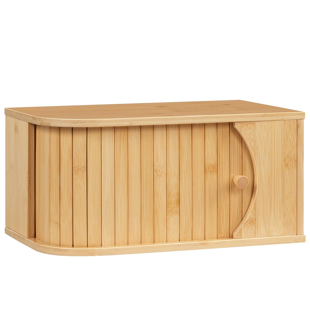Bamboo Countertop, Roll Top, Bread Storage Container, Corner, Natural