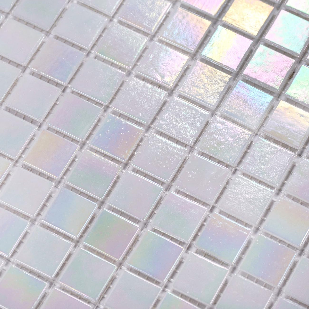 11.5sq.ft Iridescent White Glass Mosaic Tile , Pool, Backsplash