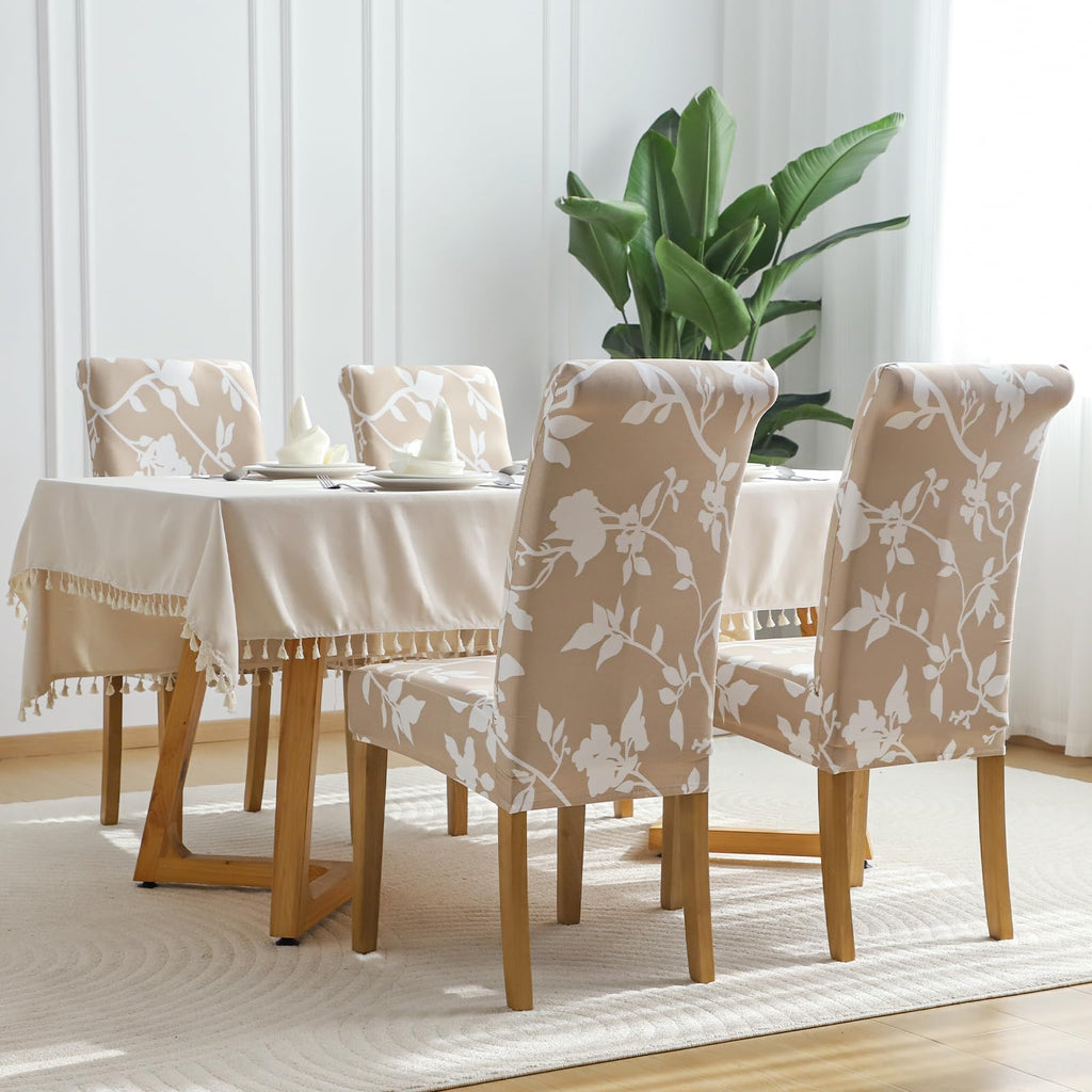 Dining Room Chair Covers Set of 4, Stretch Dining Chair Cover Kitchen Washable Removable(4Pack, Printed Geometric