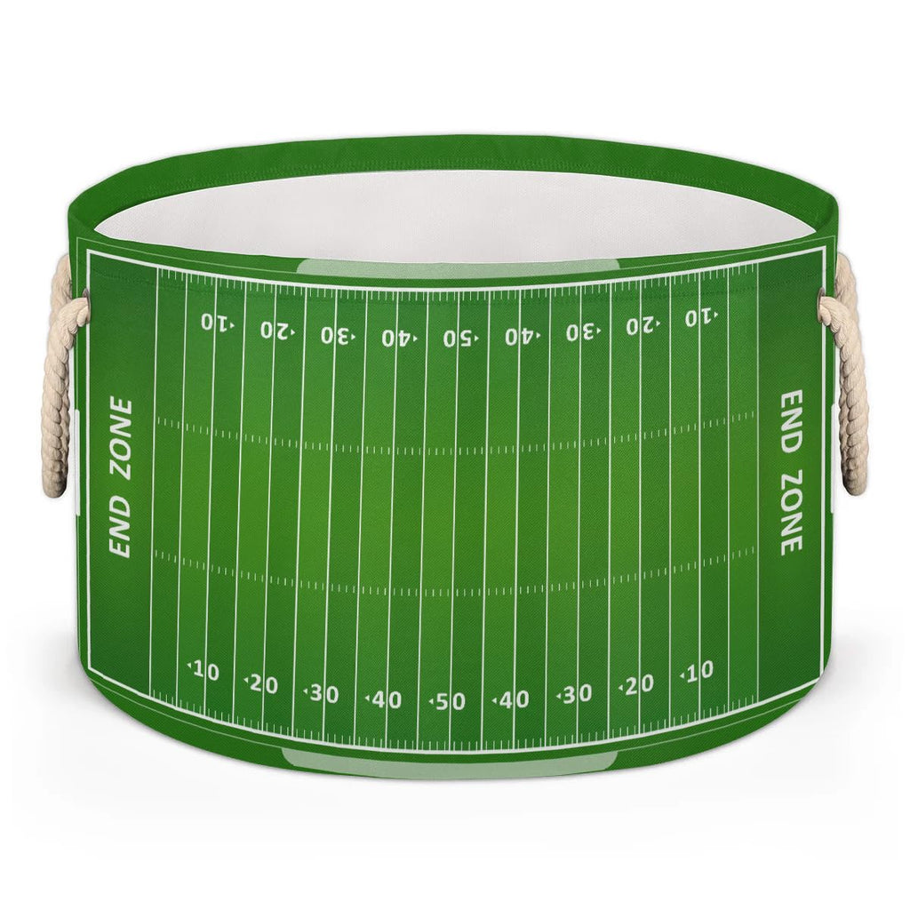 Large Round Storage Basket Sports Football Field Collapsible Circle Storage Bin Laundry Hamper With Handle for Kids