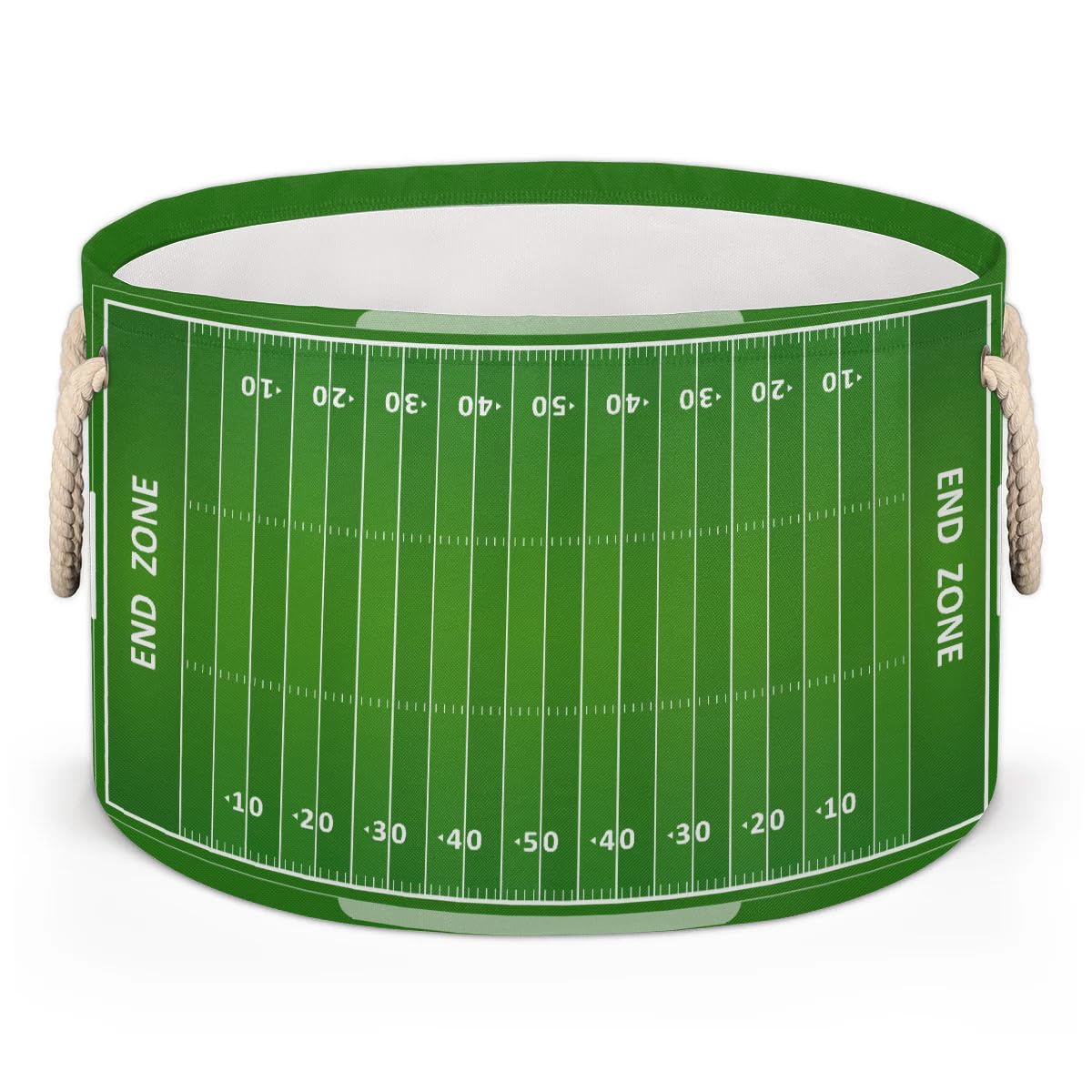Large Round Storage Basket Sports Football Field Collapsible Circle Storage Bin Laundry Hamper With Handle for Kids