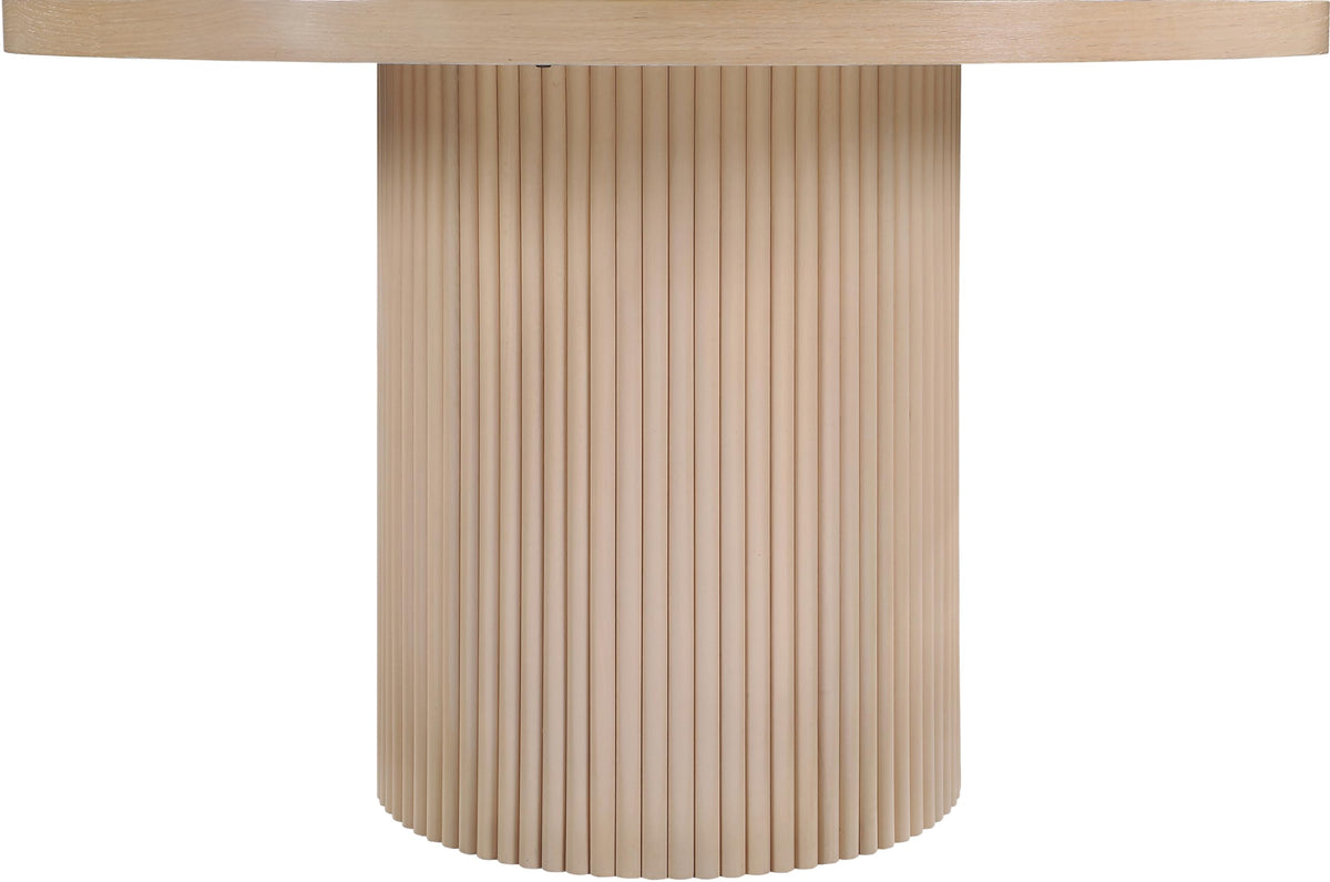 728Oak-T Belinda Collection Mid-Century Modern Dining Table, Solid Wood Base, Natural Finish Oak Wood Veneer MDF Top
