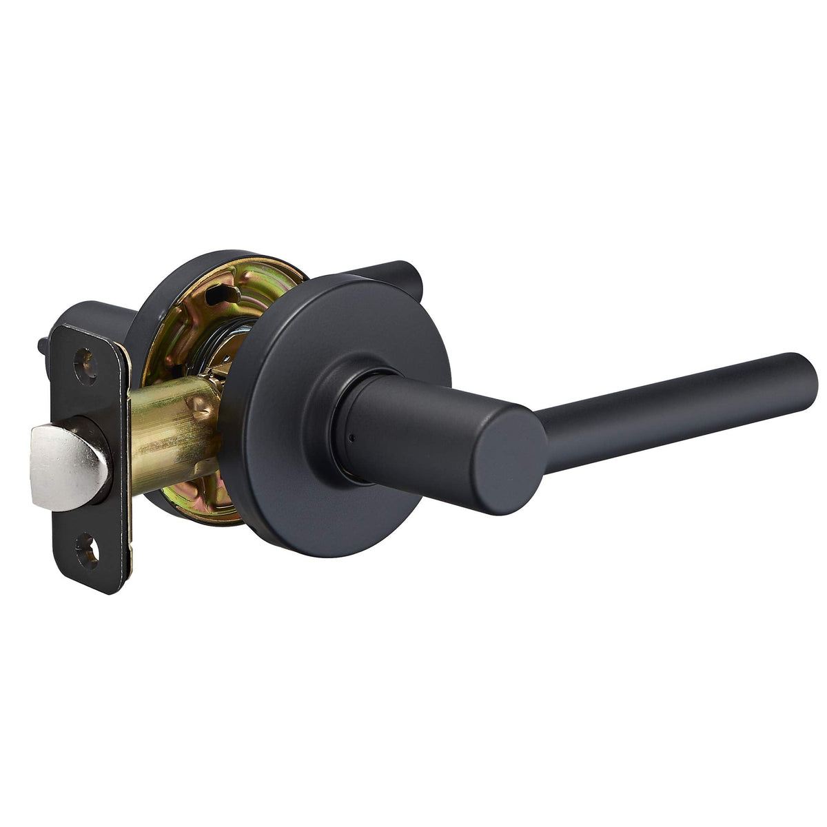 Contemporary Madison Passage Door Lever, Easy Installation, Matte Black, 1-Pack