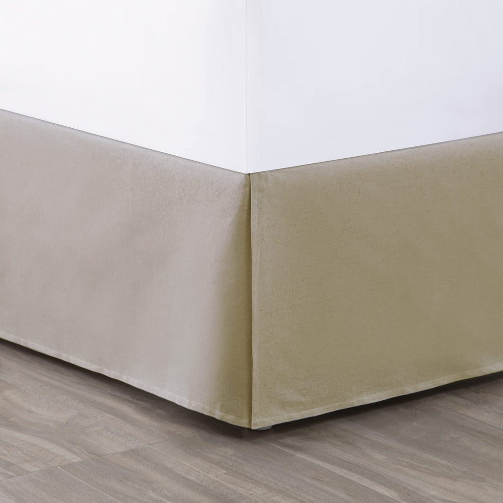 Faux Linen Dust Ruffle, 16-inch Drop with Box Pleat