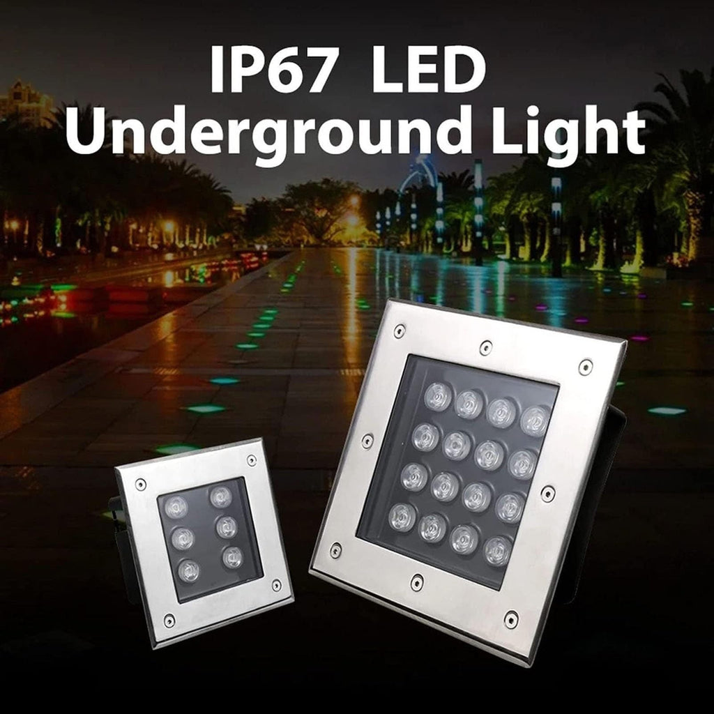4PCS Square In-ground Lights - LED Landscape Lights, 4W Outdoor Recessed Spot Light, IP67 Waterproof Square