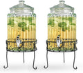 1.5 Gallon Drink dispenser, With Elegant Stand Stand, Drink Dispensers for Parties With Spigot 100% Leakproof. - Set of 2