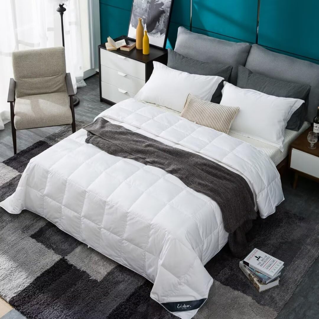 Summer Down Comforter, Lightweight Duvet Insert, White