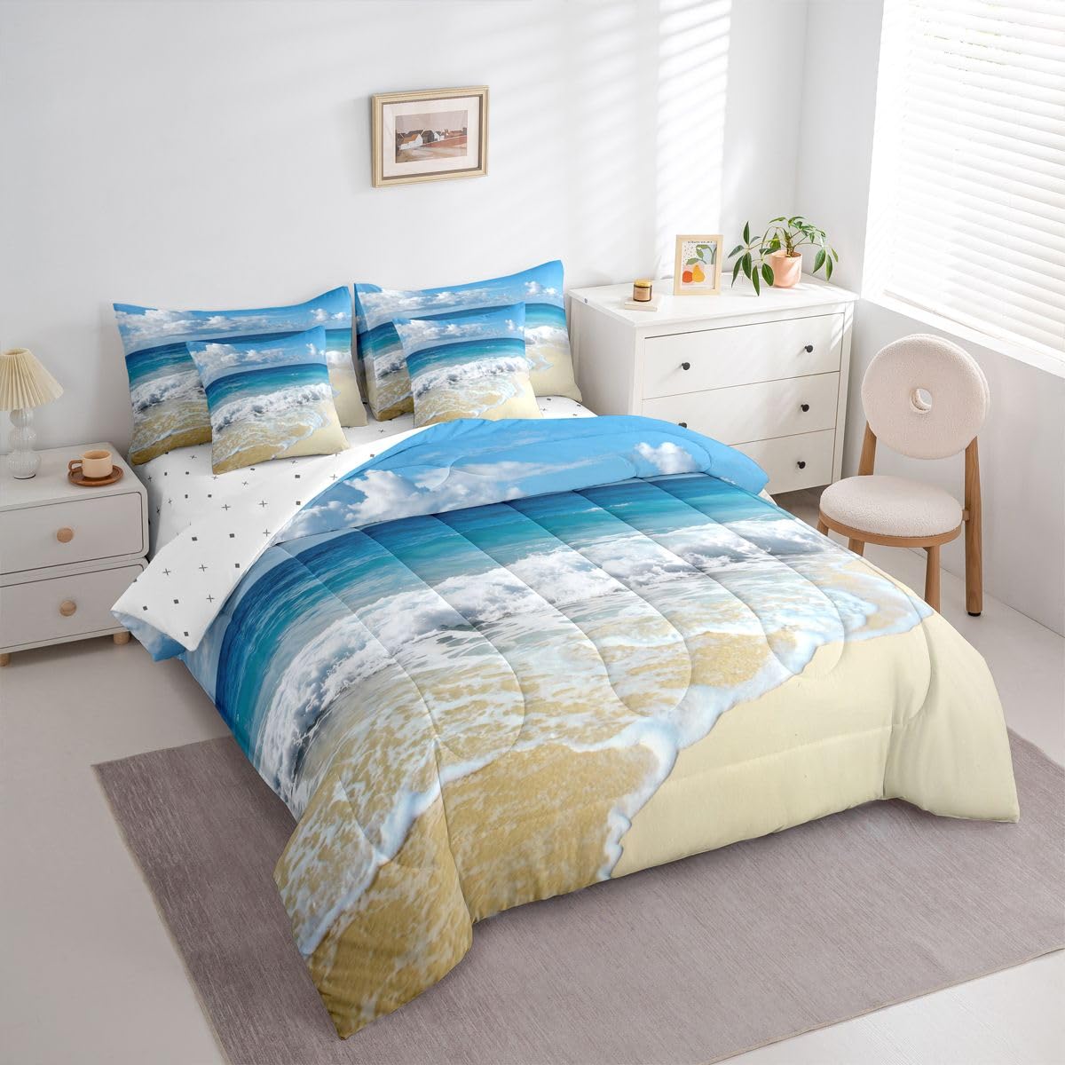 Ocean Wave 7 Pcs Bedding Set Sea Themed