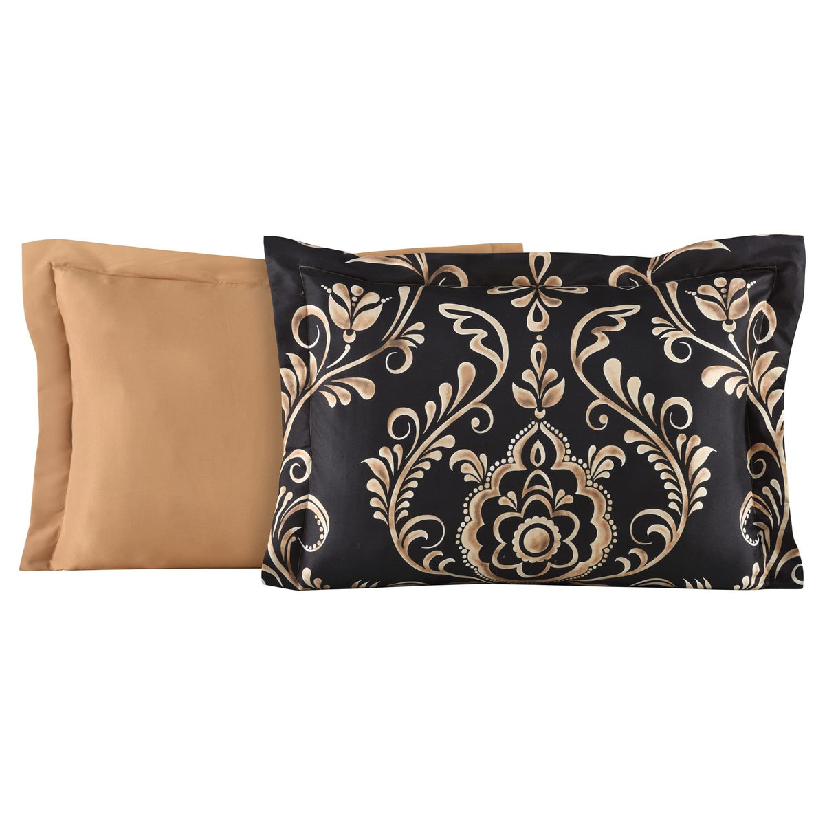 Lanwood Home Sabrina Damask 8-Piece Bed-in-A-Bag Comforter Set with Comforter, Pillow Shams, 4-Piece Sheet Set, & Bed