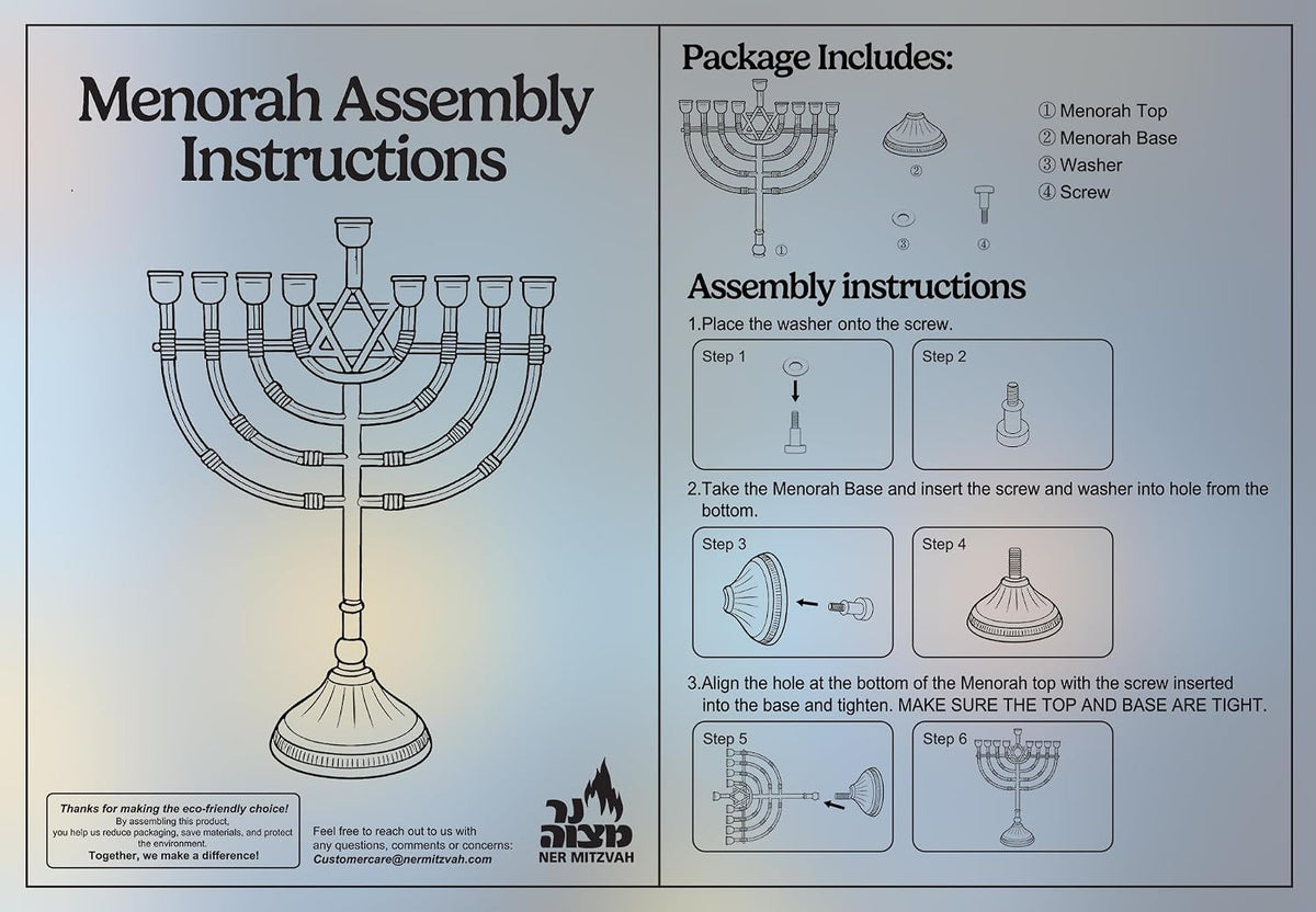 Hanukkah Complete Set - Menorahs for Chanukah - Includes , Hanukkah Candles, Dreidels, Play Coins, Chanukah Guide