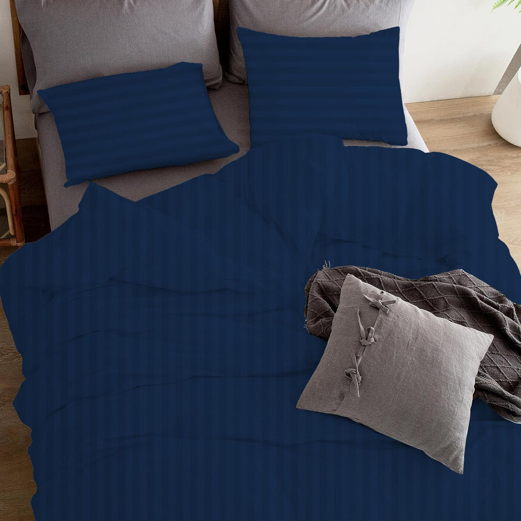 3 Piece Luxurious Duvet Cover Set 100% Egyptian Cotton Plus Size (128" x 128") Inch 1000 Thread Count