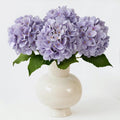 Pale Purple Hydrangea Artificial, 19.6" 4PCS Fake Real Touch Large Faux Hydrangea Silk Bouquet with Green Stems