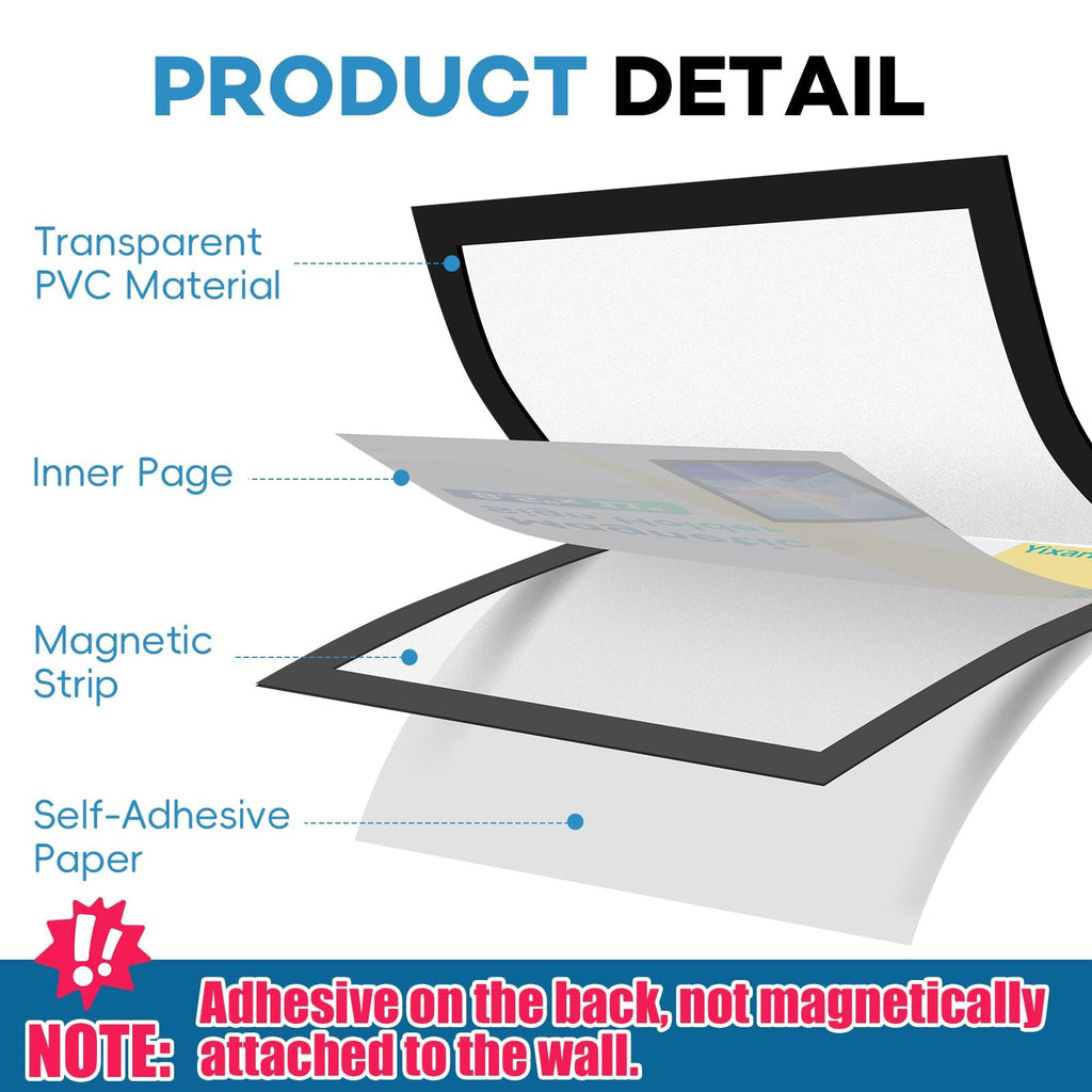 30 Pack Magnetic Sign Holder 8.5 x 11, Magnetic Paper Holder