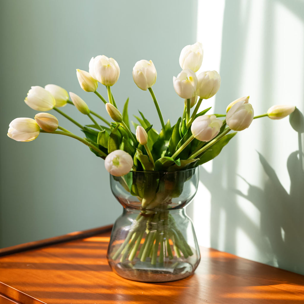 20Pcs Artificial Tulips Flowers Real Touch Latex - Faux Tulips Bouquet Decor, Wedding Centerpieces, Spring Floral