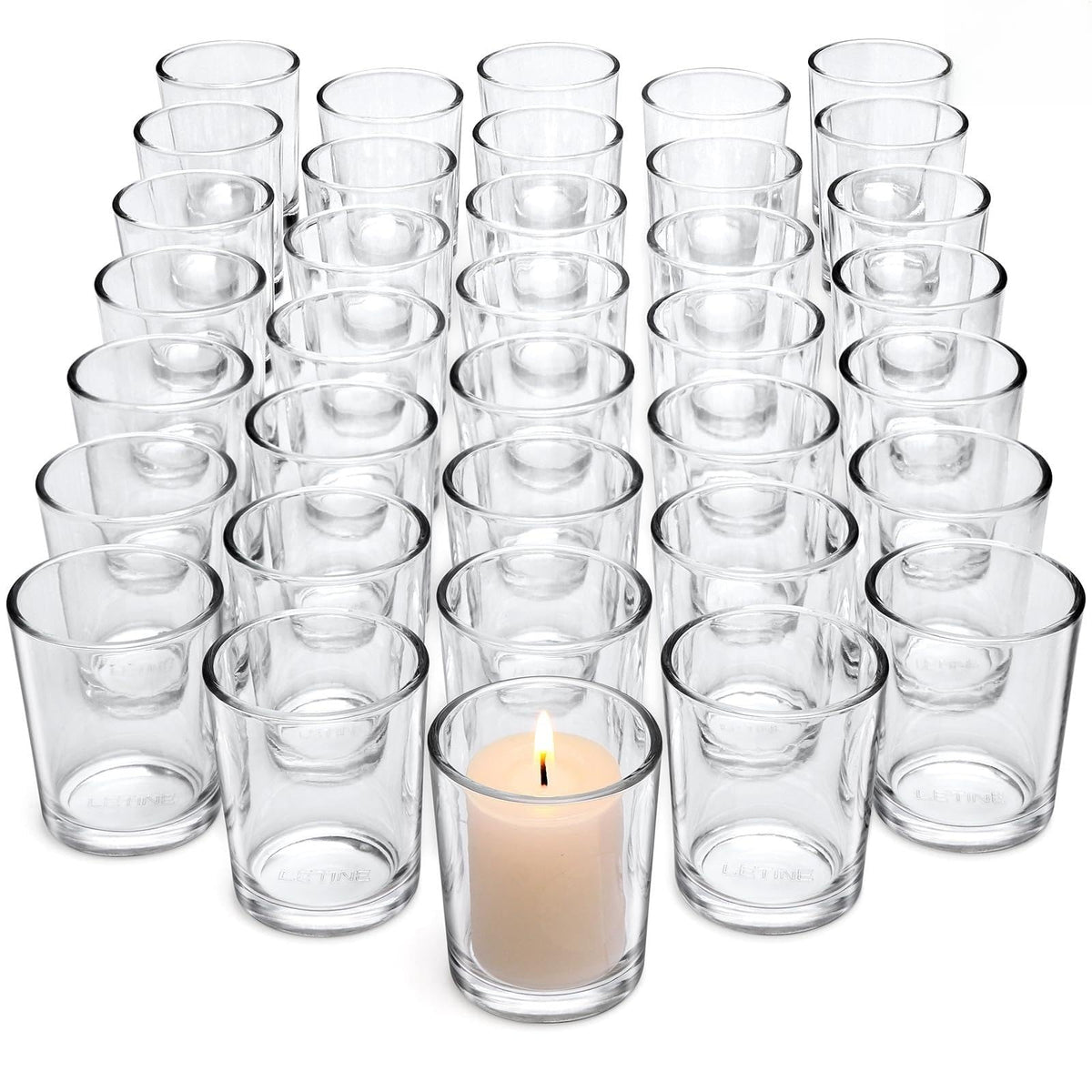 72-Pack Votive Candle Holders, Clear Glass Tea Light Candle Holder
