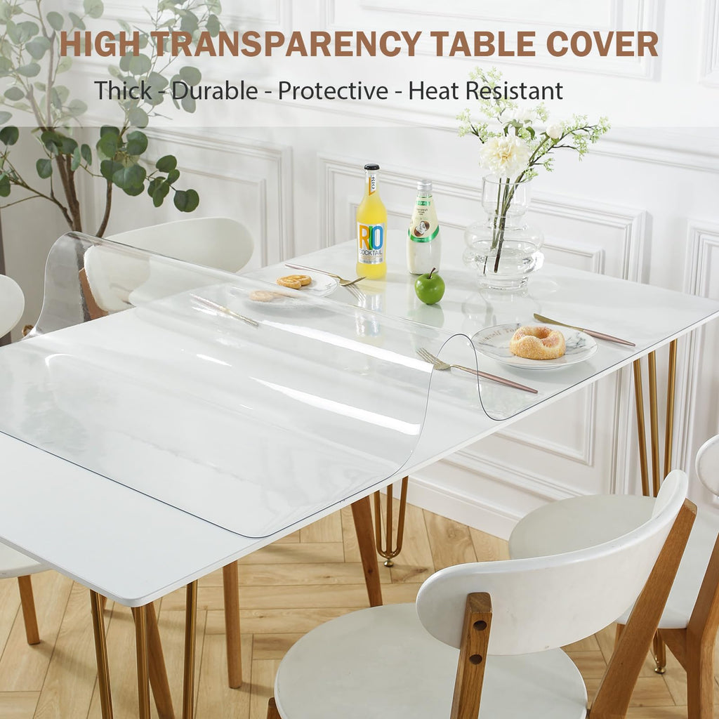 Clear Desk Mat 16x36 in, 1.5mm Thick Plastic Table Cover Protector