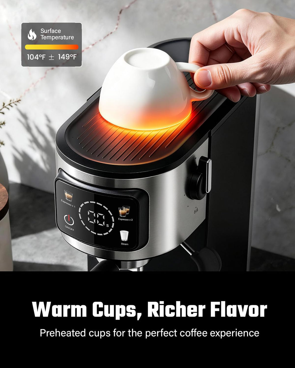 Espresso Machine with Milk Frother, for Cappuccino and Latte