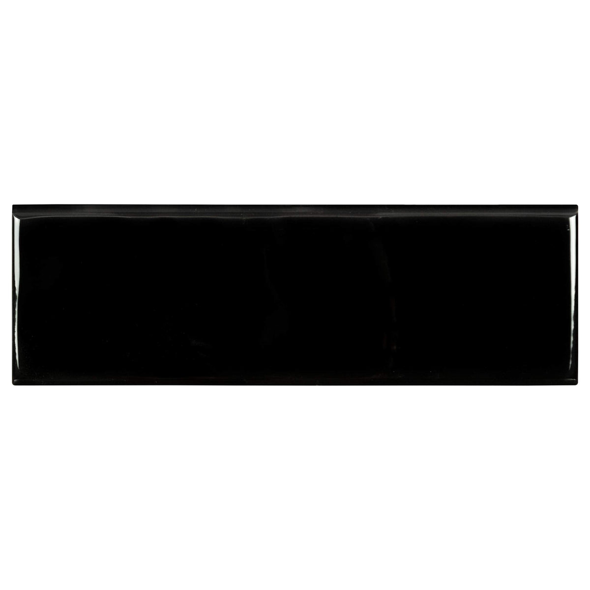 Urbano Ink 4 in. x 12 in. Glossy Bullnose Ceramic Subway Wall Tile, Backsplash, Shower, and Accent Wall