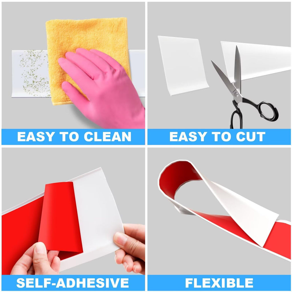 Flexible Baseboard Molding Trim, 4 Inch(W) x 20 Feet(L) Peel and Stick Rubber Wall Trim Molding, Self-Adhesive Vinyl