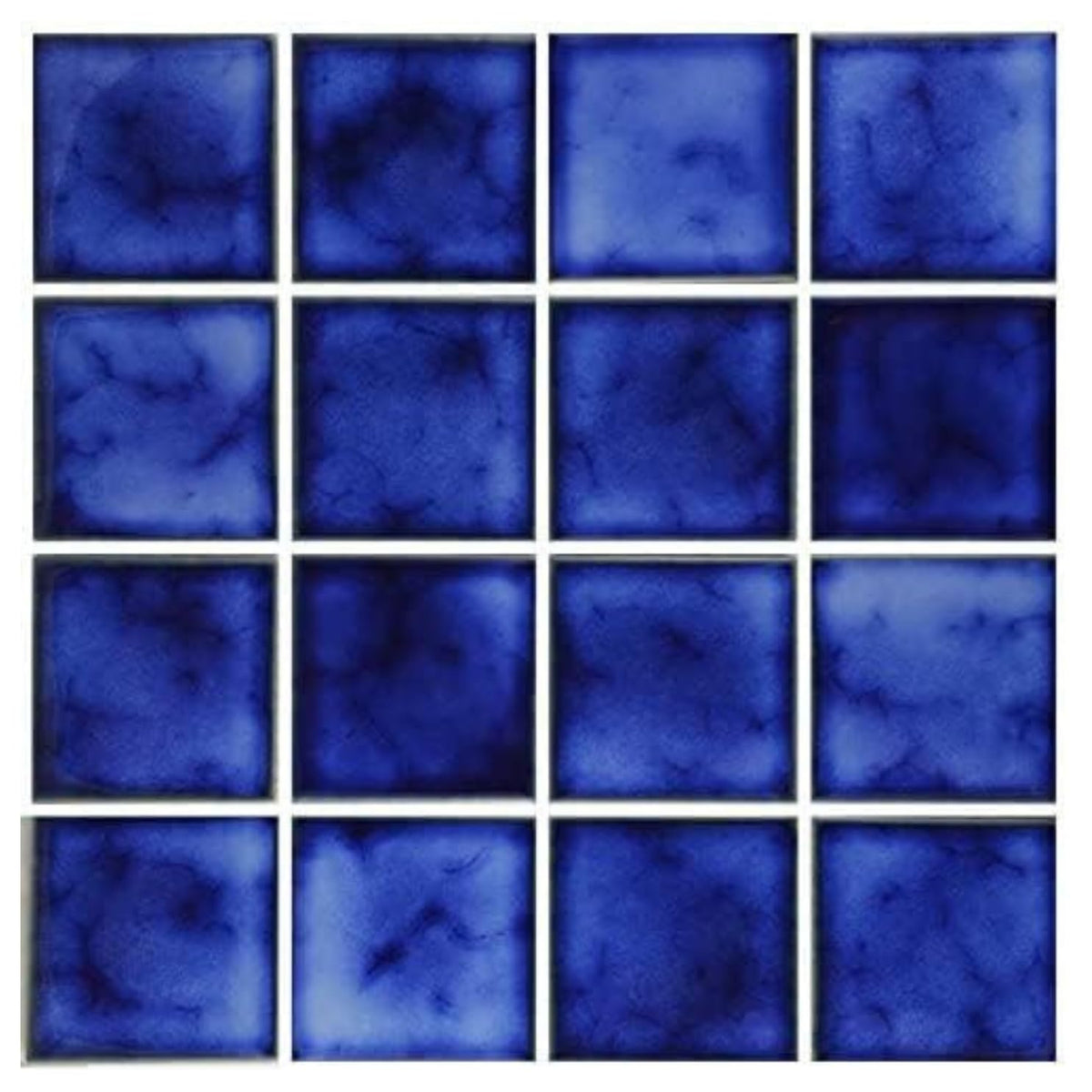 5 sq.ft. Marble Blue 3x3 Inches Porcelain Tile - Polished Square Mosaic for Swimming Pools, Spas, Showers, Kitchen