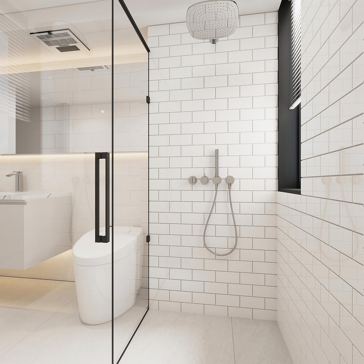 Glass Subway Backsplash Tile, 3x6, Alabaster