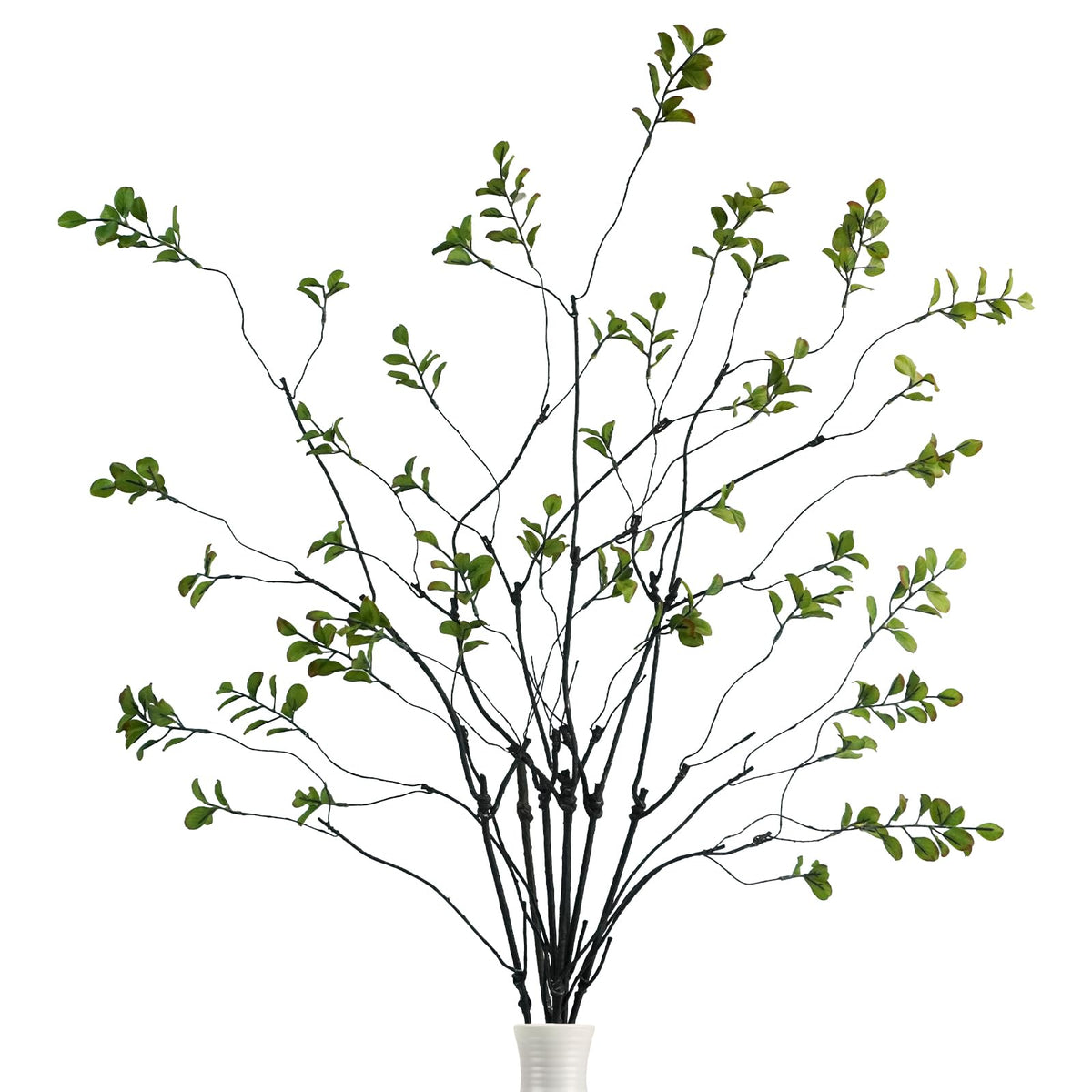 6 Pcs Faux Greenery Stems, 37-Inch Ficus Branches for Vase