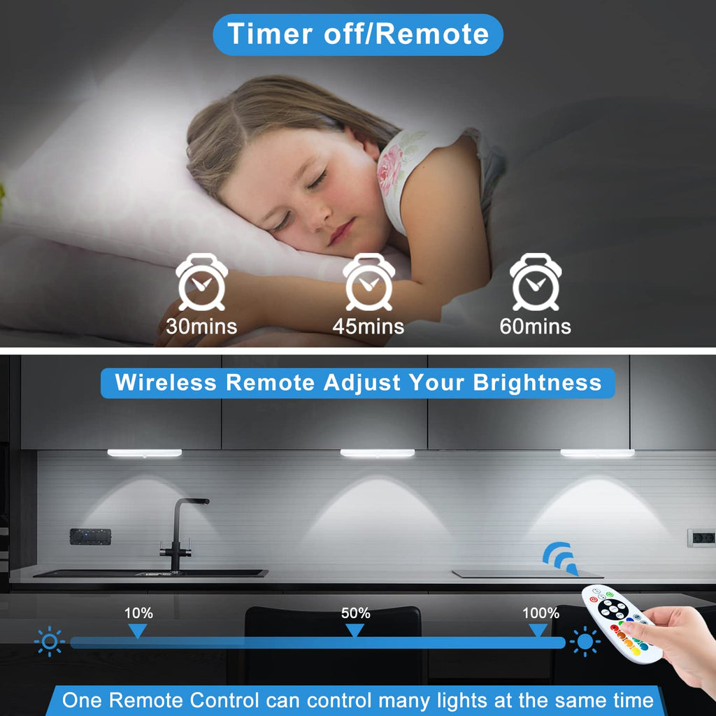 Under Cabinet Lighting Wireless with Remote, 6 Pack