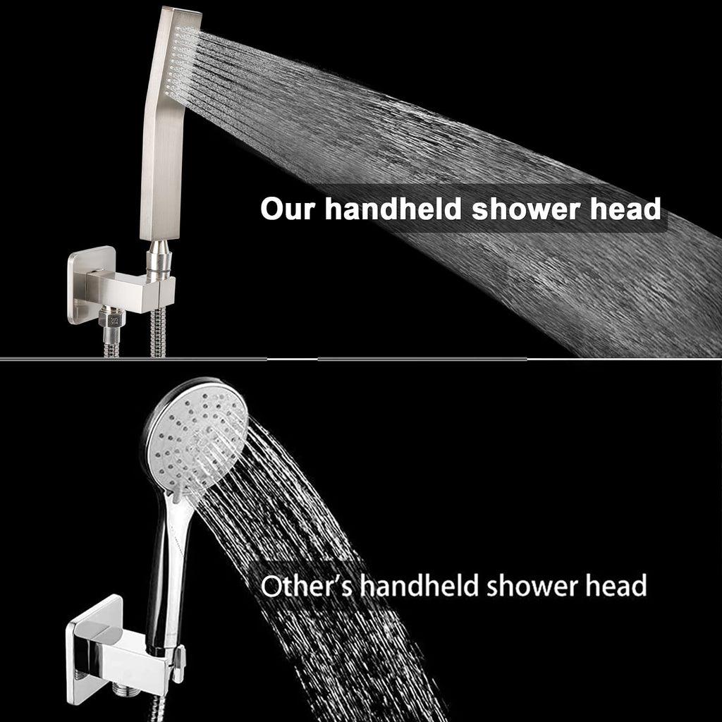 Hand Held Shower Head, Luxury High Pressure Shower Kit with Wall Connector and Hose Set, Showering System