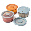 Silicone Snack Containers for Kids | 8 oz Baby Food Storage Containers with Airtight Lids and A Snack Lid | Baby Food