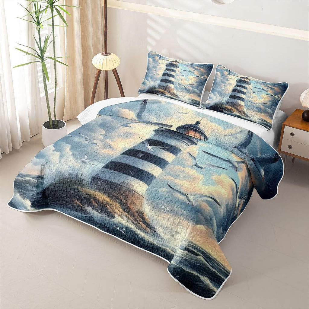 Lighthouse Seagull Ocean Sea Quilts for Bed