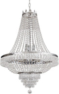 9-Light E12 French Empire Crystal Chandelier Lighting for Dining and Entry