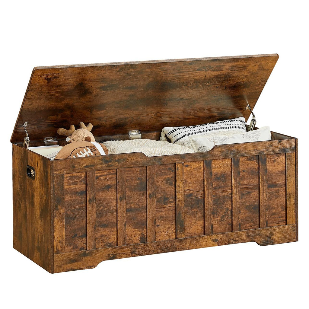 47.2"Storage Chest, 19"Extra-Deep Storage Bench, 72 Gal, Rustic Brown