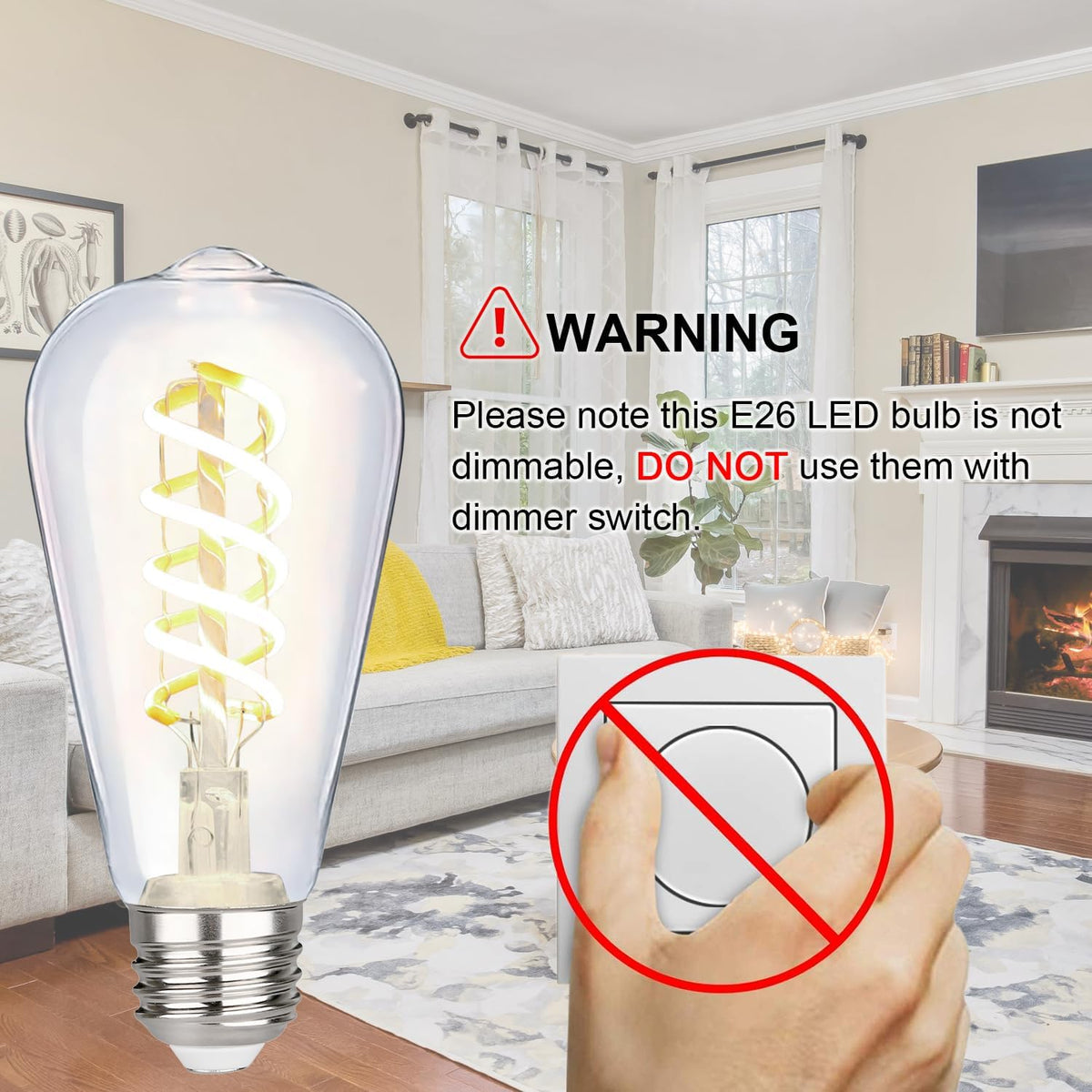 6 Pack Vintage LED Edison Bulbs, E26 Led Bulb 60Watt.
