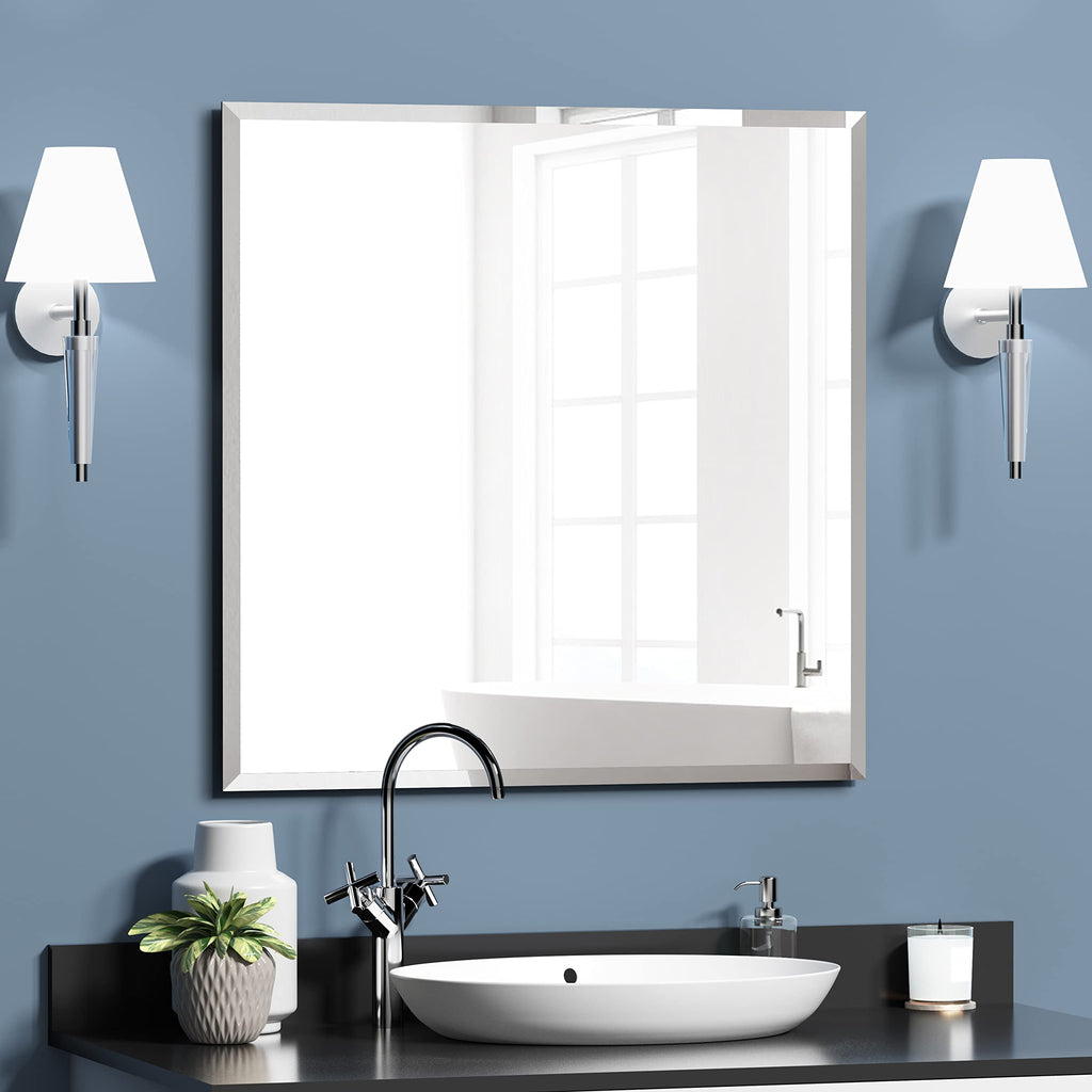 24x24 Frameless Square Bathroom Mirror