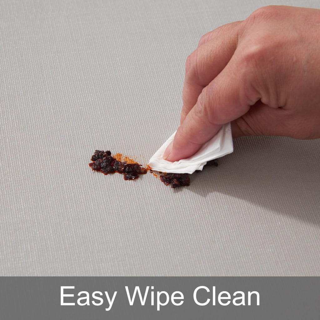Light Gray 63"-67" Elastic-Fitted Round Flannel-Backed Vinyl Tablecloth