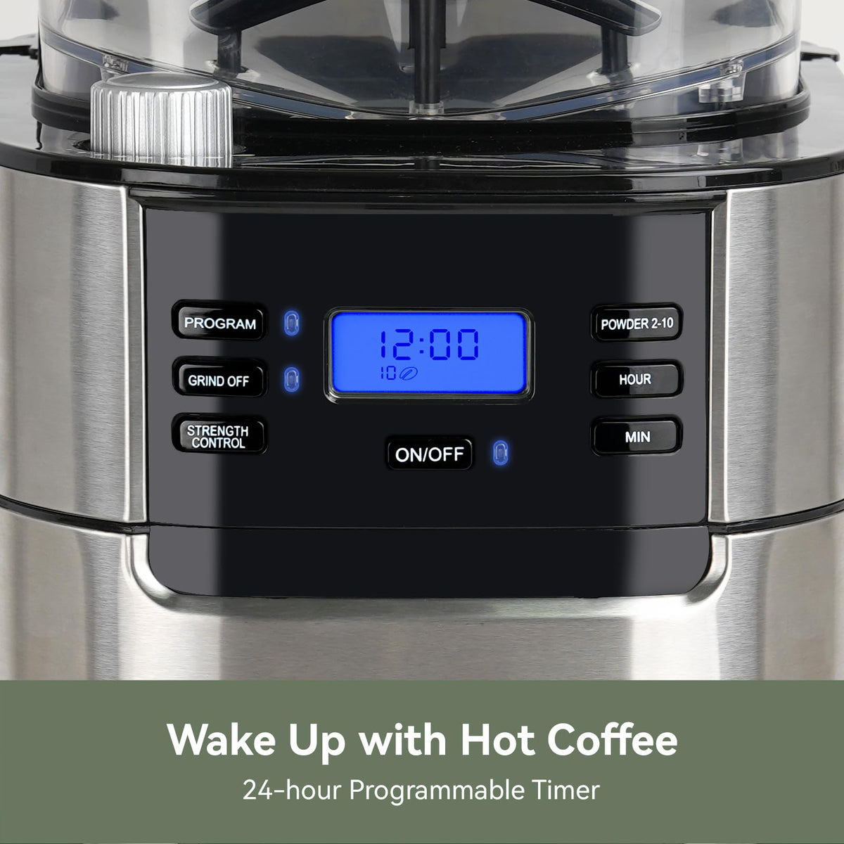 All In One 10-Cup Grind & Brew Coffee Maker with Built-In Burr Grinder