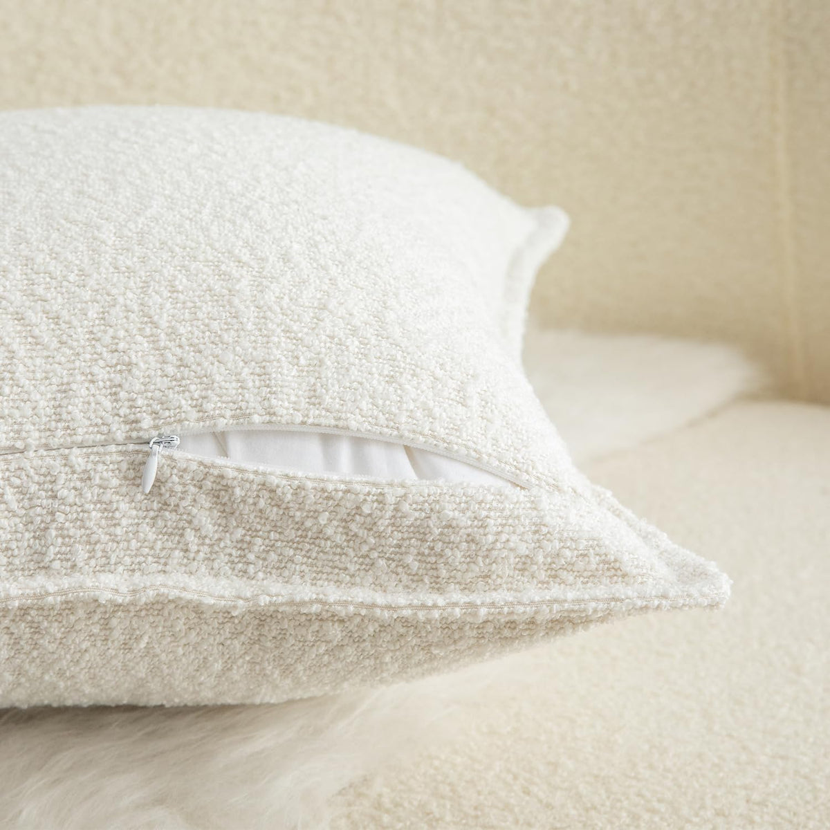 Pack of 2 Decorative Throw Pillow Covers Accent Solid Woven Textured Cushion Covers Pillow Cases Bedroom Living Room
