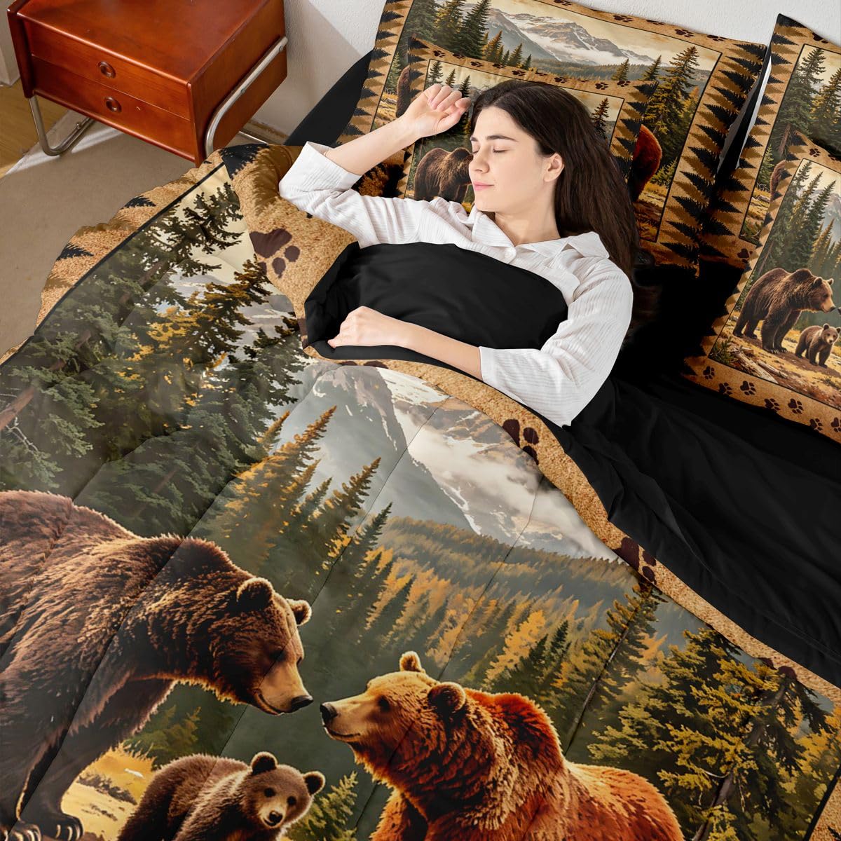 Rustic Cabin Comforter Set with Sheets 7 Piece