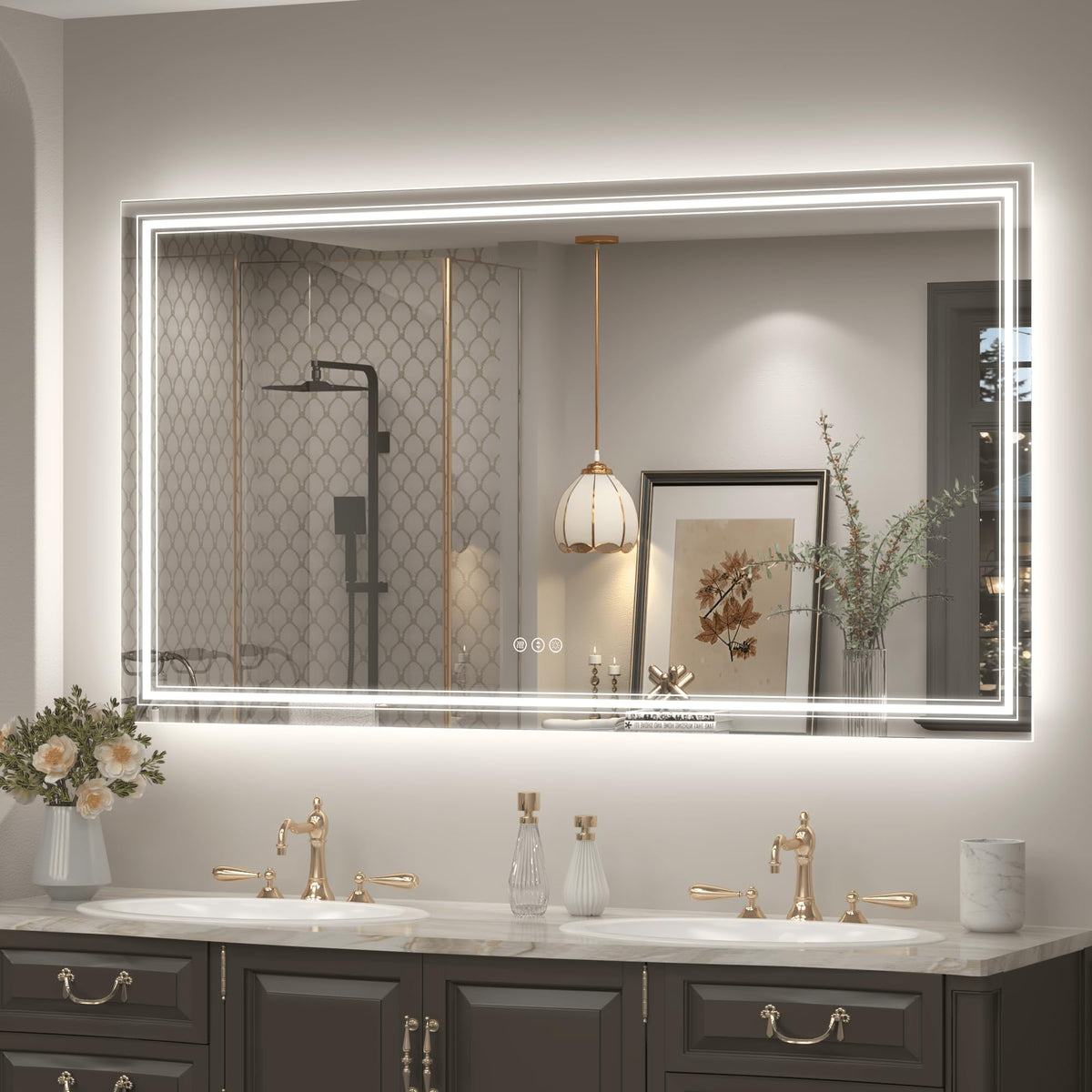 55x30 LED Bathroom Mirror for Wall