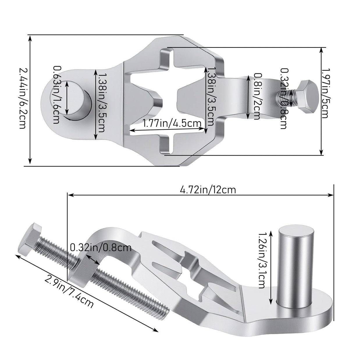 T-Post Gate Hinge Pins, Heavy Duty Gate Hanger, 5/8 Inch, 2 Pack, for Farm Garden and Backyard Gates, Easy to Install